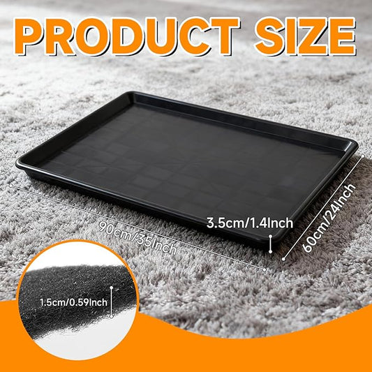 Oil Drain Pan,35" x 24" Large Oil Drip Tray for Under Car with No Splatter Pad, Leak-Proof Garage to Keep Floor Clean, Reusable Automotive Fluid Change Tray (3 PCS)