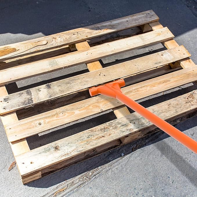 Dolibest 48'' Demo Bar 2-Tine Wrecking Bar, Heavy Duty Pallet Buster with Handle, All-Steel Handle Wrecking Pry Bar, Deck Board Removal Efficient and Effortless for Renovation and Construction