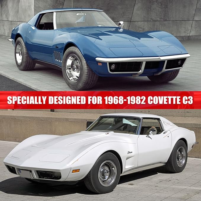 Waterproof Car Covers Replace for 1968–1982 Corvette C3, 6 Layers All Weather Custom-fit Car Cover with Zipper Door & 18 Ponit Windproof Bands for Snow Rain Dust Hail Protection