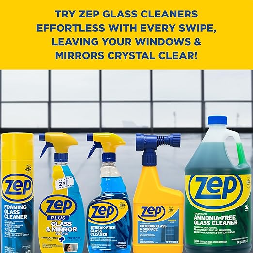 Zep Streak-Free Glass Cleaner - 1 Gallon - (Case of 2) ZU1120128 - Leaves windows and mirrors crystal clear