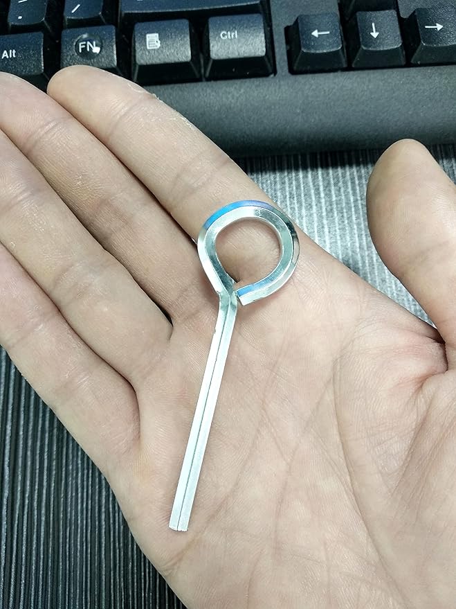 5/32” Standard Hex Dogging Key with Full Loop, Key-Ring Style Dogging Key Set 5/32 Allen Wrench Key for Push Bar Door Panic Bars, Security Door, Hex Socket,10 Pack(Middle, silver)
