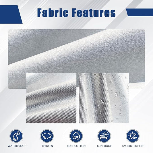 Kayme 6 Layers SUV Car Cover Custom Fit for GMC Yukon XL (2000-2025) Waterproof All Weather for Automobiles, Outdoor Full Cover Rain Sun UV Protection.Silver