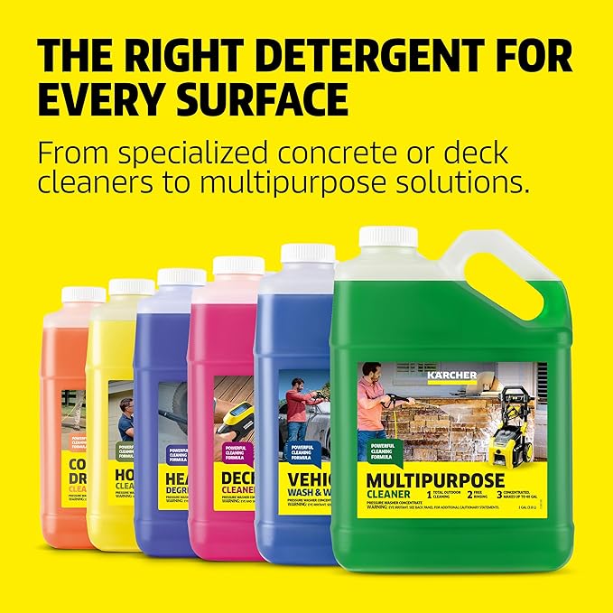 Kärcher Wood Fence & Deck Cleaner, Removes Dirt and Grime from Wood, Composite, and PVC, Highly Concentrated, Makes up to 40 gal of Cleaner, Residue Free