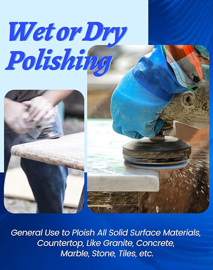 Wet/Dry 3 Step 4 Inch Diamond Polishing Pads,Step 2 Granite Polishing Pads for Granite Quartz Marble Concrete Terrazzo