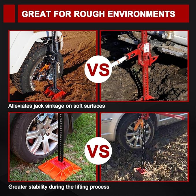 BUNKER INDUST Off-Road Base Compatible with Lift Jack,Farm Jack Board Mate Support Plate Sand Mud Snow Recovery Accessories for Truck Jeep ATV SUV UTV