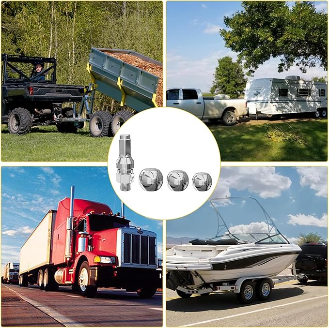 Nilight 1-7/8", 2" and 2-5/16" Diameter Chrome Trailer Hitch Ball, Maximum Load Capacity Up to 8,000 lbs, 1- Inch Shank Universal Fit Gray