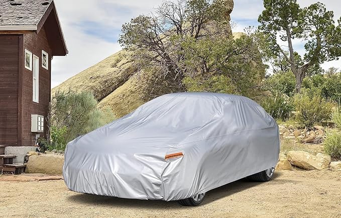 Kayme 6 Layers Car Cover Custom Fit for Audi A7 S7 RS7 (2010-2025) Waterproof All Weather for Automobiles, Outdoor Full Cover Rain Sun UV Protection.Silver