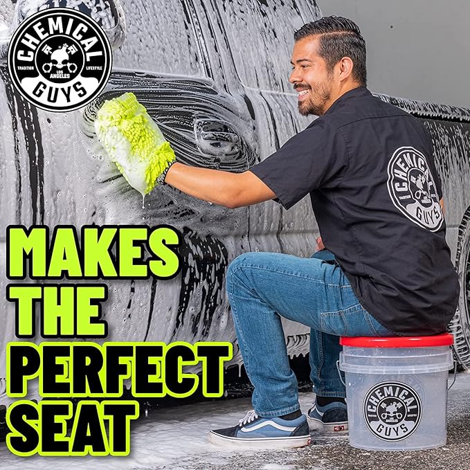 Chemical Guys ACC10602 Heavy Duty Ultra Clear Detailing Bucket for Cars, Trucks, SUVs, Jeeps, Motorcycles, RVs & More, 4.25 Gallon, 2 Count (Pack of 1) (Buckets Only)