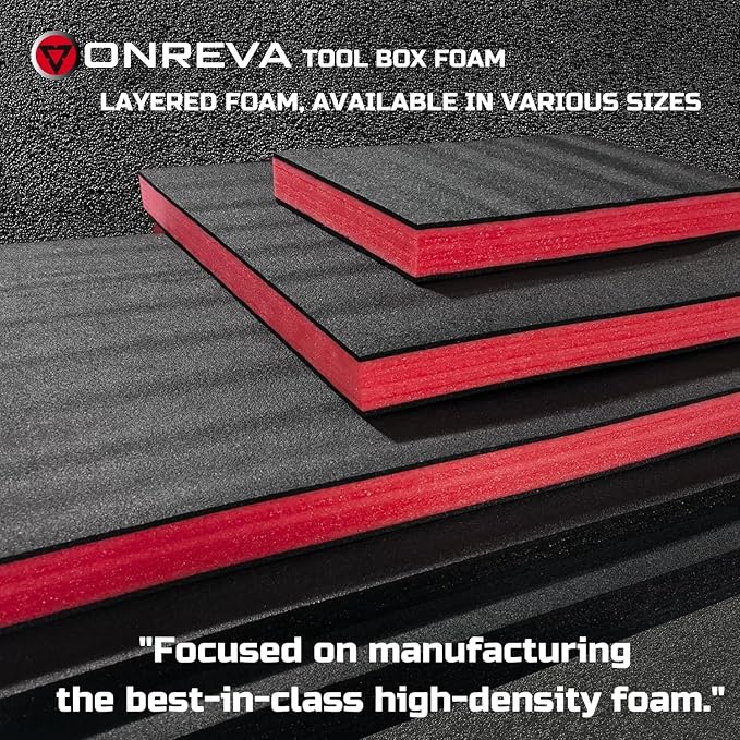 ONREVA Tool Box Foam, 1PC 54x22x3 inch, Foam Inserts for Cases, Polyethylene Storage Sheets for Toolbox Hard Case, Tool Shadow Insert, Kaizen Organizer Sheet