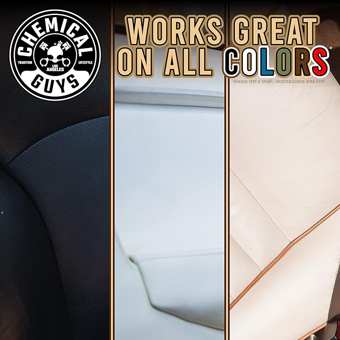 Chemical Guys Colorless and Odorless Leather Cleaner - Safe for Natural, Synthetic, Faux, and Pleather, Car Interior Cleaner, Safe for Furniture, Boots, Apparel, & More - 16 oz
