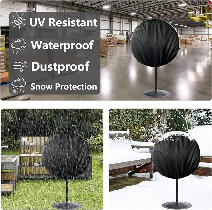 Bitubi Industrial Fan Cover, Waterproof Outdoor Fan Covers, Compatible for 20-24 Inch Wall Mount Fan and Pedestal Fan, Heavy Duty 600D oxford Dustproof Fan Cover,Black
