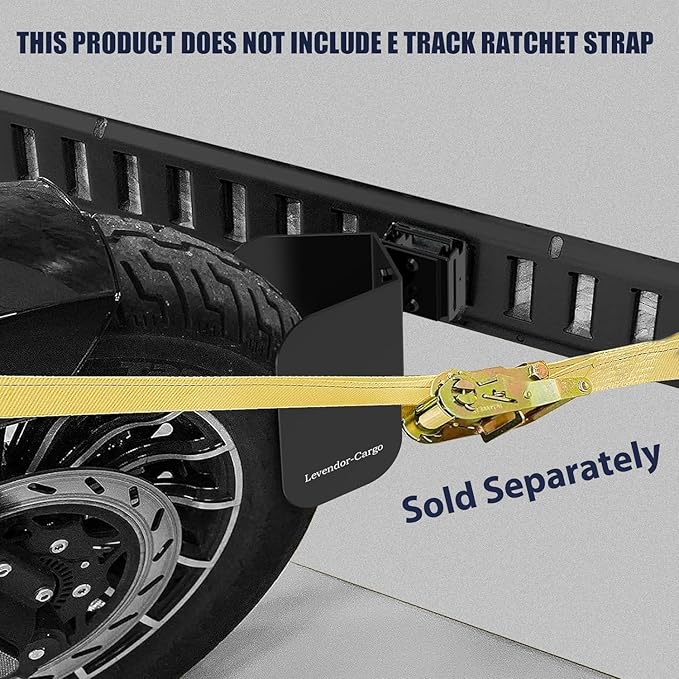 1Pcs E Track Wheel Chock for Motorcycle, Durable Quality E Track Dirt Bike Wheel Chock, E Track Motorcycle Chock Fit Tires Up to 2" to 6" Wide,(Black)