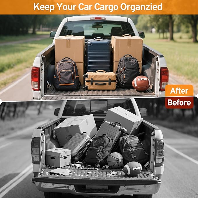 Cargo Net for Pickup Truck Bed for Dodge Ram 1500 2500 3500 Crew Quad Cab Classic 2000-2025 2026 Mesh Organizer Stretchable 4'x4' to 7'x7' Netting Highly Elastic