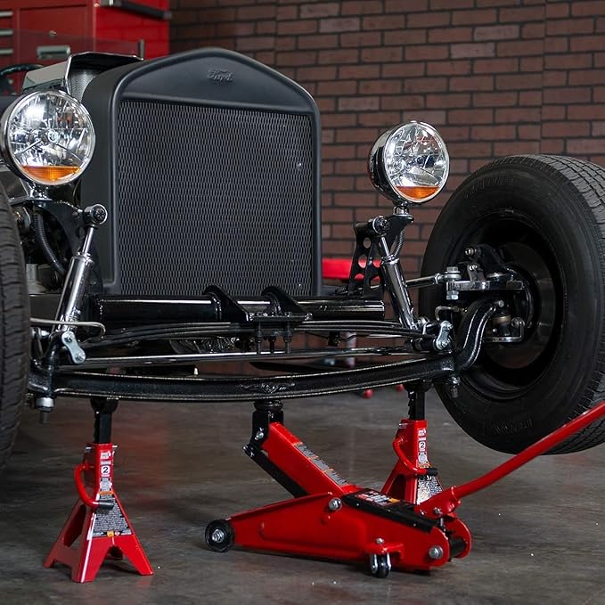 BIG RED Torin Hydraulic Trolley Floor Jack Combo with 2 Jack Stands, 2 Ton Capacity (T82001)