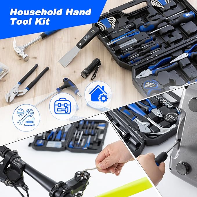 Prostormer 229-Piece Hand Tool Set – Portable Tool Box with Essential Household Tools, Perfect for Home Maintenance, DIY Projects, and Daily Repairs