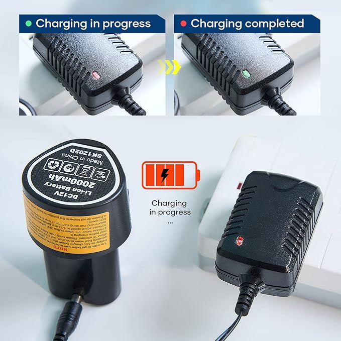 Saker Mini Cordless Polisher Charger - 1 Charger Only, DC 5521 Male Adapter, Input:100-240V~50/60Hz 0.5A, Output:12V-600mA