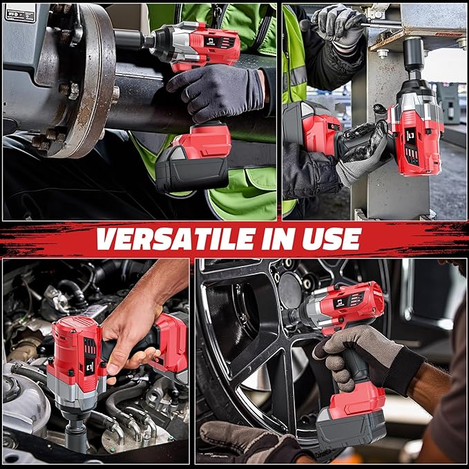 Cerycose Cordless Impact Wrench 1/2 inch for Milwaukee 18V Battery, 900Ft-lbs (1200N.m) Brushless High Torque Impact Gun (No Battery)