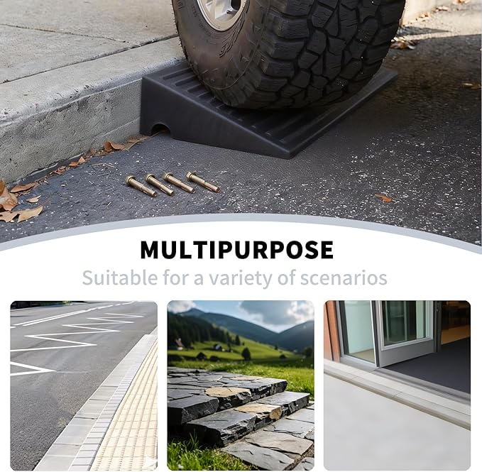 Driveway Ramps for The Curb Threshold Ramp 3.5 Inch Rise 2 Pack Shed Ramp for Low Cars Ramps for Lawn Mower to Shed 7000lbs Load Capacity