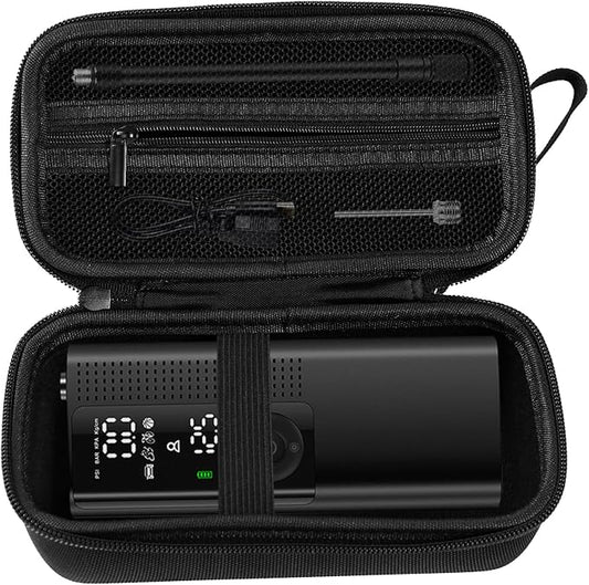 Case for Airmoto for MODARI Tire Inflator Portable Air Compressor Case,120 PSI Air Pump,Car Tire Pressure Gauge (120 150 PSI) Storage Bag, Air House, Connector and Accessories (Box Only)-(Black)