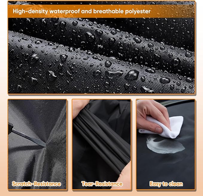 Car Cover Custom Fit for Dodge Challenger 2008-2026, Outdoor Waterproof All Weather Heavy Duty Full Exterior Cover for Sun Rain Snow UV Dust Protection with Door Zipper