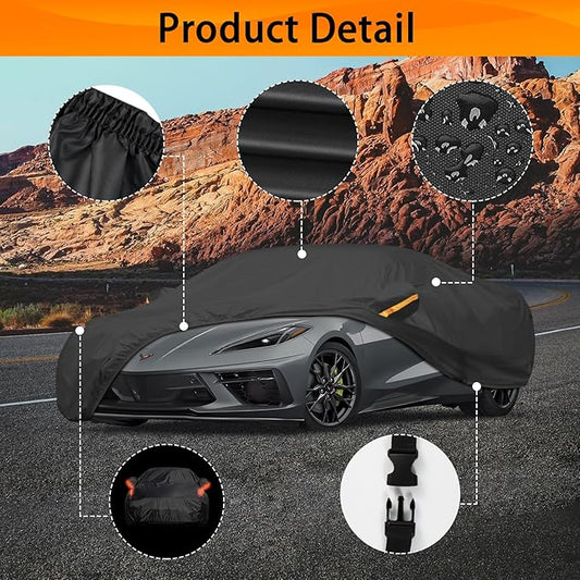 UV Protection Car Cover Windproof Dustproof Scratch Resistant Outdoor Universal Full Car Covers (5-Coupe Car Cover, C3-Fit Coupe/Cabrio-Length 175-182 inch)