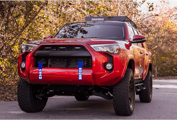 x xotic tech Tow Strap JDM Sports Blue Racing Tow Strap Car Modification Decorative Trailer Belt Personalized with Chinese Slogan Fit for Rear Front Bumper (Good Luck/The Hope of Whole Village)