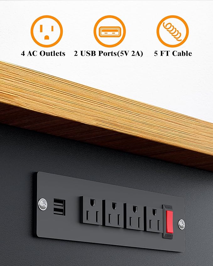 60" Heavy Duty Workbench with Wheels, 2200 LBS Capacity Height Adjustable Work Bench for Garage Bamboo Wood Work Table Work Station with Power Outlet & Pegboard for Garage, Office, Workshop