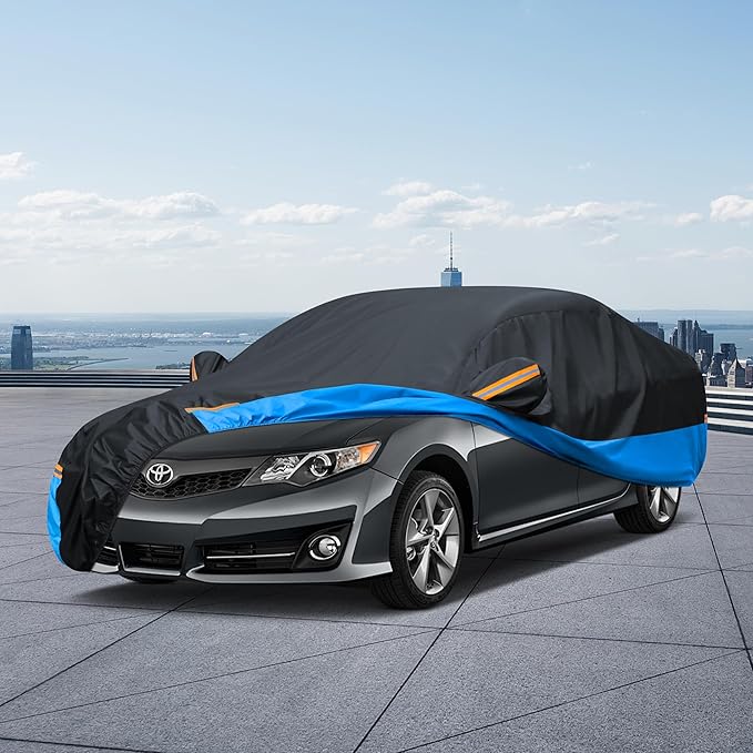 Car Cover Waterproof All Weather Outdoor Windproof Dustproof UV Protection Fit Sedan BMW 2 Series,Chevrolet Cobalt,Dodge Neon,KIA Sephia,Nissa Versa
