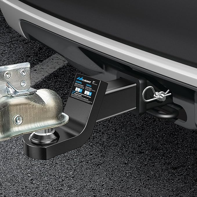 Nilight Fusion Trailer Hitch Mount w/Welded 1-7/8 Inch Trailer Ball & Hitch Pin, Fits 2 Inch Receiver, 5000 lbs 2" Drop
