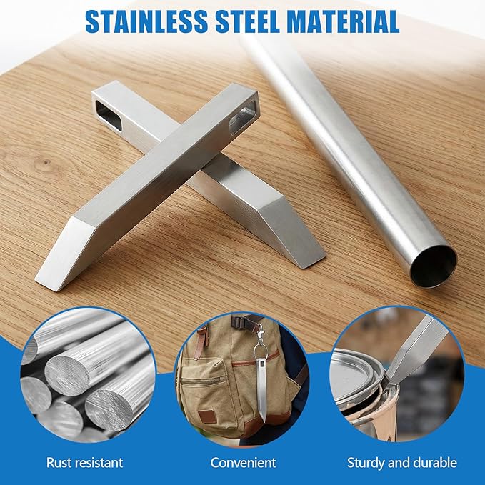 8‑PCS Stainless Steel EDC Pry Bar Keychain Set – Heavy‑Duty Multitool for Everyday Carry, Pocket Screwdriver, Bottle & Box Opener