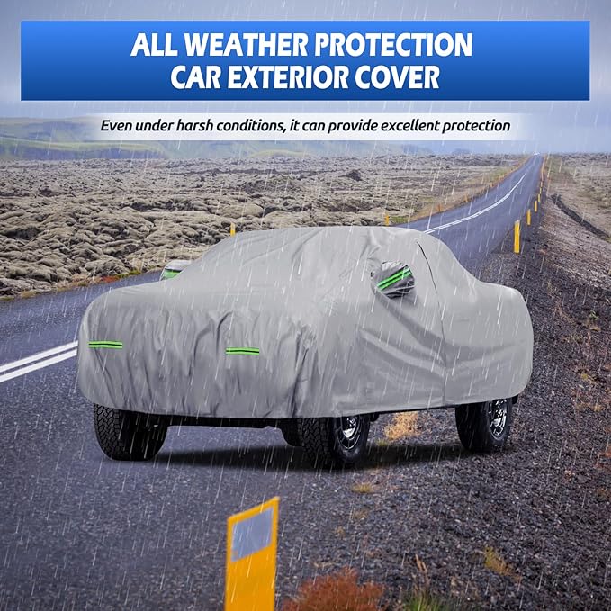 Car Cover Custom Fit for Ford Ranger Short Bed, Migaven Waterproof Full Exterior Cover Sun Rain Protection with Door Zipper (Not Include Mirror Pocket)