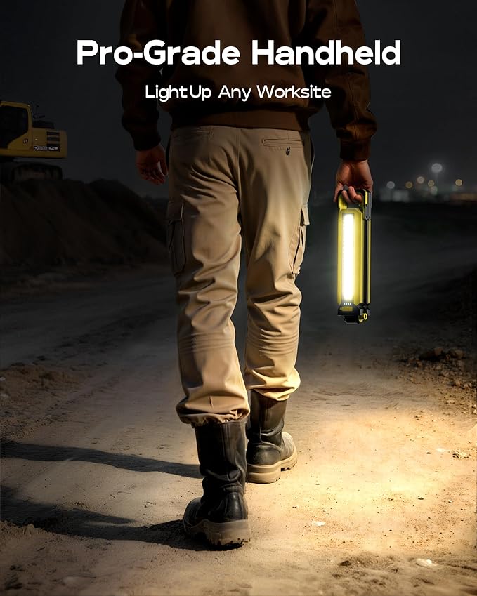 Mechanics Work Light, Under Hood Working Light Bar with Magnetic, 5600AH 3600LM Portable Cordless Work Light for mechanic, Job Site Lighting for Underhood/Mechanic/Car Repairing/Garage -Yellow