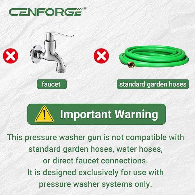 Foam Cannon Dual Connector, Pressure Washer Gun with Soap Cannon, 1/4 Inch Dual Quick Connector, with 7 Nozzle Tips, Container Capacity: 1 Liter