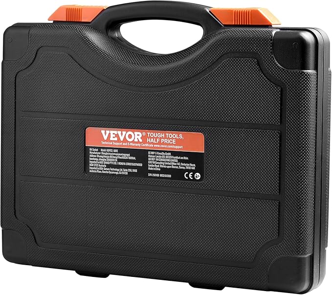 VEVOR Torx Bit Socket and External Torx Socket Set, 60-Piece T6-T70, TT6-TT70, TP8-TP60, E4-E24, S2 Alloy Steel and Cr-V Steel, 1/4 in, 3/8 in, and 1/2 in Drives, with Enhanced Storage Case, Hand Use