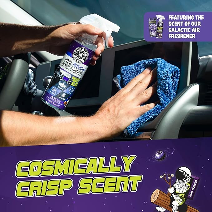 Chemical Guys Total Interior Cleaner & Protectant - 2 Pack (16 oz Each) All-in-One Car Interior Cleaner for Dash, Seats, Carpet, Glass, Vinyl, Leather, and Plastic - Galactic Scent