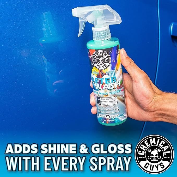 Chemical Guys CWS_101_16A Car Wash, Dry & Shine Bundle - Maxi-Suds II Foaming Car Wash Soap, 16 oz, Cherry Scent + After Wash Gloss Boosting Drying Aid (16 oz) (2 Items)