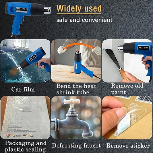 Heat Gun for Vinyl Wrap, Heat Gun for Crafting, Heat Gun Blower, Shop Heat Gun, 2000W Heat Guns Hot Air Gun Kit with 4 Nozzle Attachments for Crafts, Shrinking PVC, Stripping Paint by 9TH SHOP
