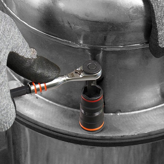 711L Mini Ratchet Wrench DUO - One of the World's Smallest 1/4" Ratchet Wrench For Tight Spaces - For Flat (32mm) and Standard (25mm) Double-ended Bit