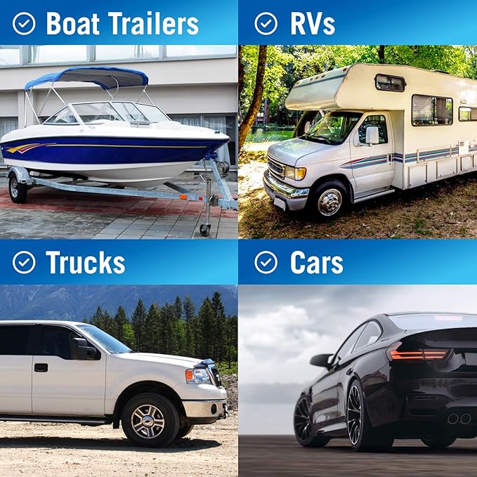 Trailer Wheel Chocks with Rope and Wheel Dock, for Boat Trailers, Travel Campers, RV Accessories, Travel Trailers, and All Trailer Tires