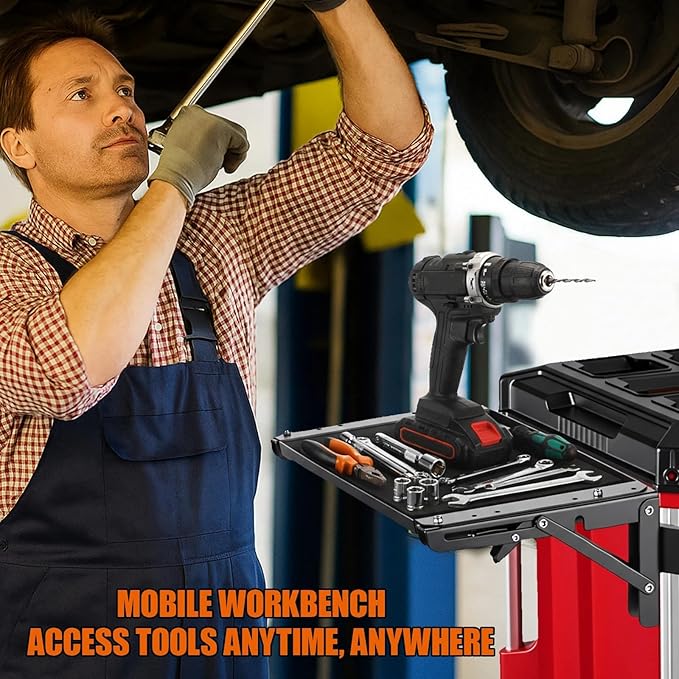 Folding Magnetic Table Compatible with Milwaukee Packout Toolbox Powerful Magnetic Tool Tray No Drilling Required