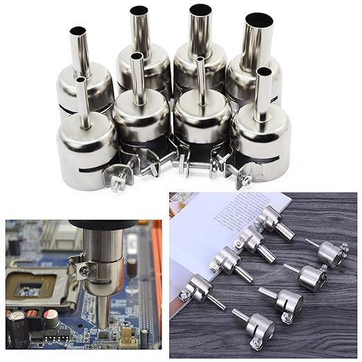 OCR 8PCS 3-12mm Heat Gun Nozzle Hot Air Gun Heat Resisting Nozzles Tips Tool for 850 Series Hot Air Soldering Station