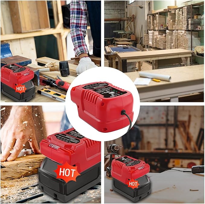 Replacement Charger for Milwaukee M18 18V, Battery Adapter for Milwaukee 18V Lithium-Ion Tools Battery Power Charger