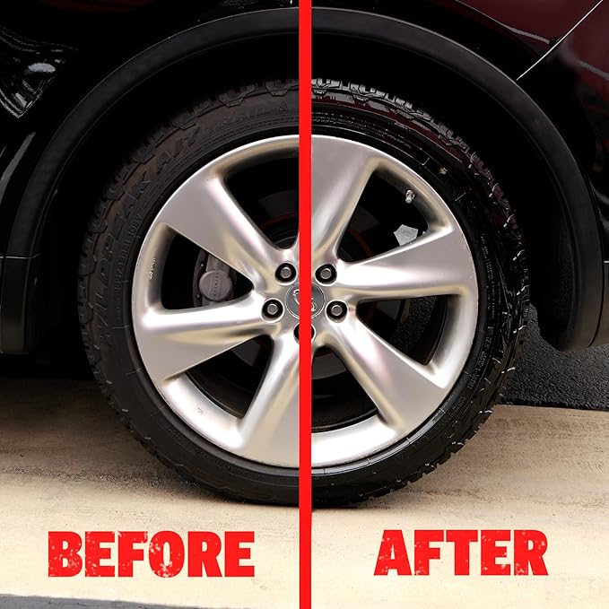 Mothers Back-to-Black High-Gloss Tire Shine, 24 oz. — Maximum Shine, Wet-Look, Long-Lasting Protective Barrier, Superior Durability, Striking Finish, Surface Care Technology (06924)
