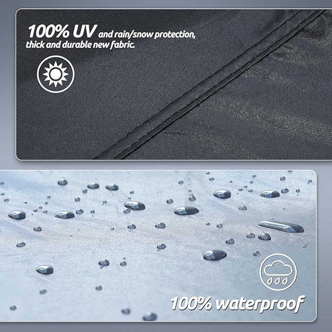 6 Layers Car Cover Waterproof All Weather for Automobiles, SUV Cover Size A7 Universal Fit for Toyota Highlander, Honda Pilot, Nissan Pathfinder, BMW X5/X6 (191-201 inch)
