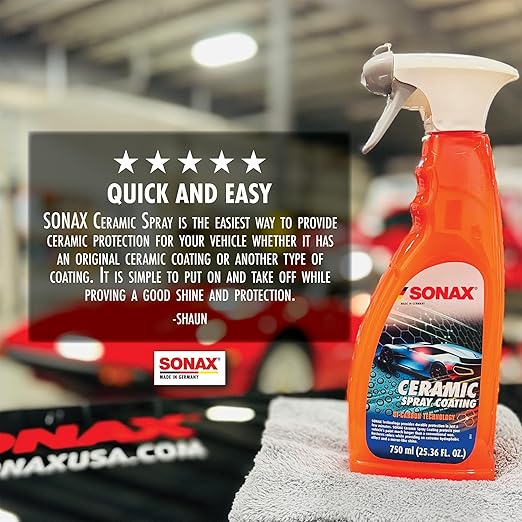 SONAX Ceramic Spray Coating | Si-Carbon Technology for Mirror-Like Shine & Hydrophobic Protection | Easy-to-Apply, Long-Lasting Formula | Refreshes Existing Ceramic Sealants | 257500 | 5L