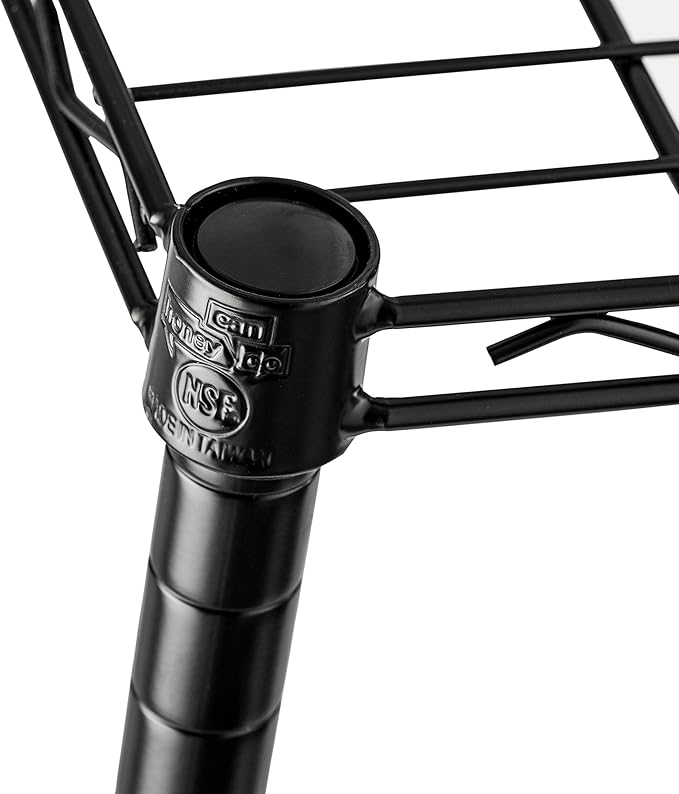 Honey-Can-Do 3-Tier Heavy Duty Adjustable Shelves, Metal Storage Rack With 250-lb Shelf Capacity, Black, 14" W x 24" L x 30" H