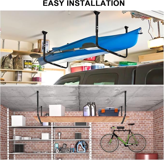 Colinktool Adjustable Ceiling Storage Racks, Overhead Storage Bracket, Heavy-Duty Shelves, 33 in. x 34 in, 200lbs Weight Capacity for Garage
