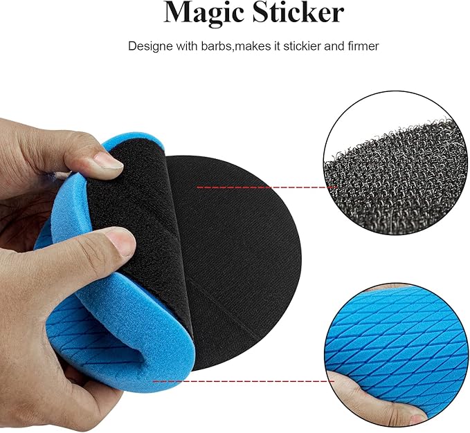 Autolock 5" Buffing Polishing Pads, 6Pcs 5.6inch 140mm Face for 5 Inch Backing Plate Compound Buffing Sponge and Woolen Pads Cutting Polishing Pad Kit for Car Buffer Polisher, Polishing and Waxing