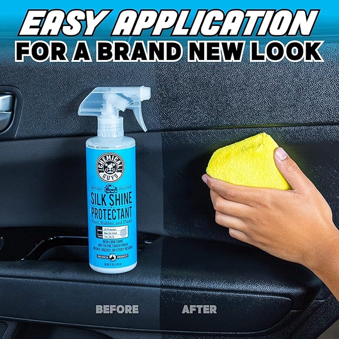 Chemical Guys Silk Shine Spray-able Dry-To-The-Touch Dressing and Protectant for Tires, Trim, Vinyl, Plastic and More, Safe for Cars, Trucks, Motorcycles, RVs & More, 32 fl oz