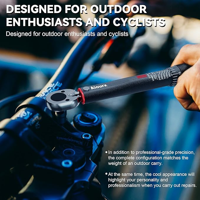 1/4" Drive Torque Wrench, 20-260 In.-Lb. Click Torque Wrench, 72 Tooth Dual-Direction Adjustable, Dual Scale, ±3% Accuracy, for Bicycle, Motorcycle, Automotive Repair and Maintenance